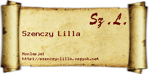 Szenczy Lilla névjegykártya