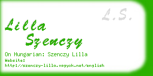 lilla szenczy business card